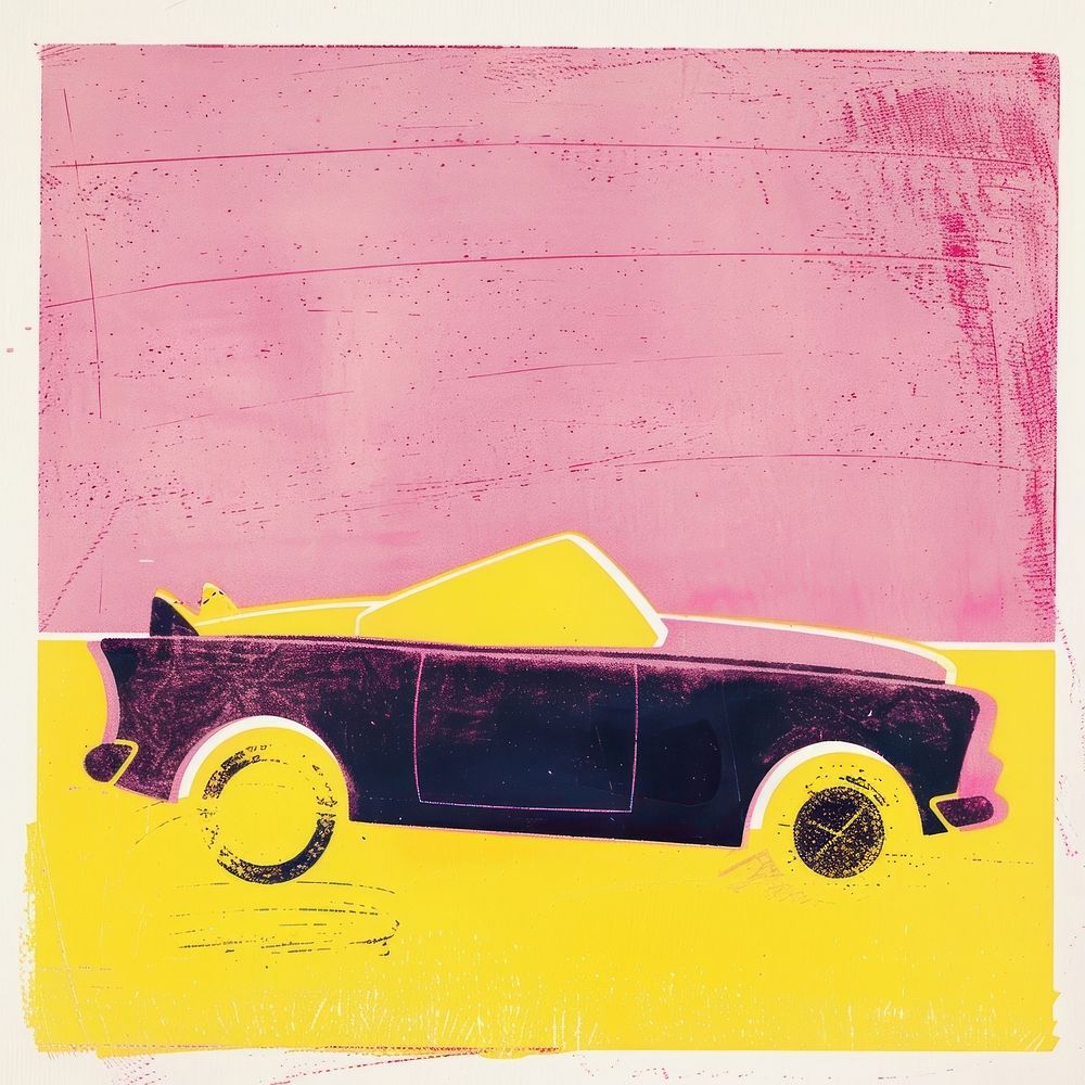 Silkscreen of toy car art painting vehicle.