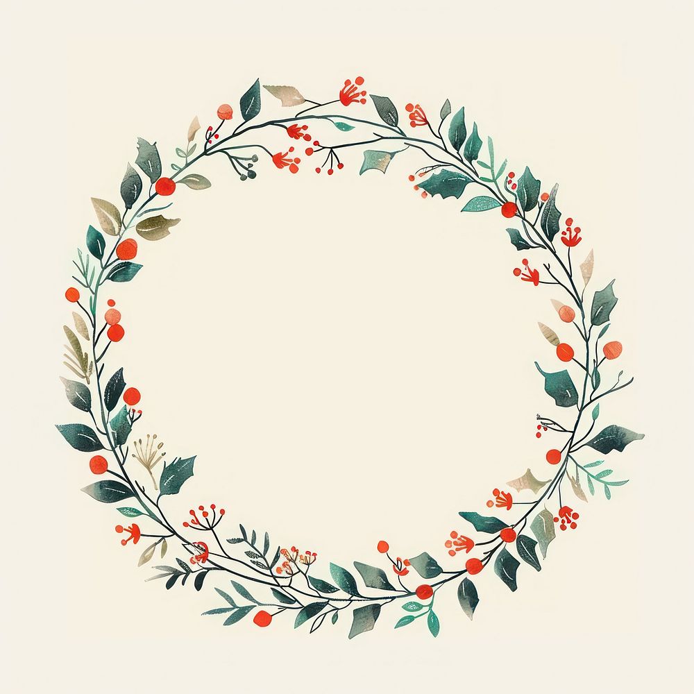 Christmas wreath pattern plant celebration.