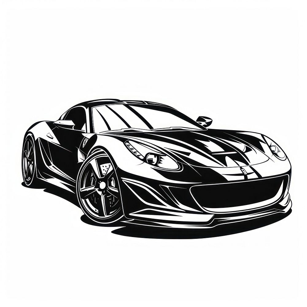 Sport car vehicle drawing sketch.