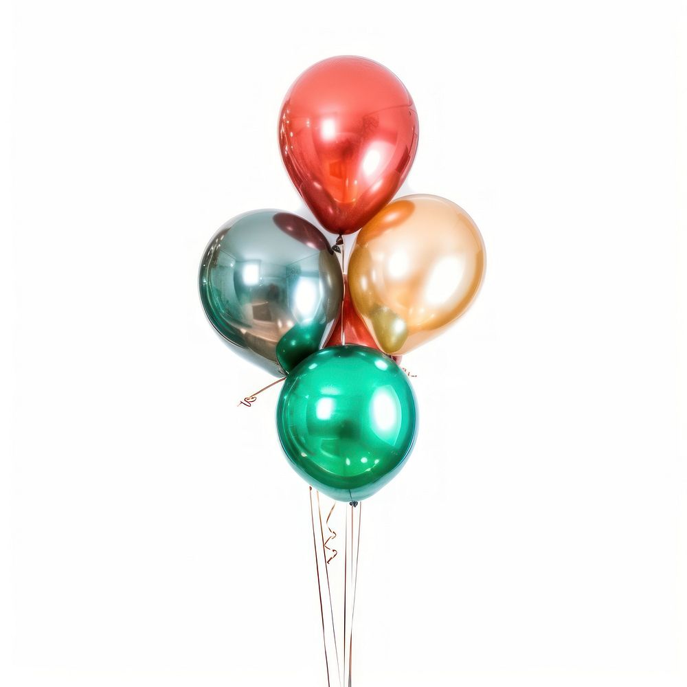 Colorful balloons white background celebration anniversary.