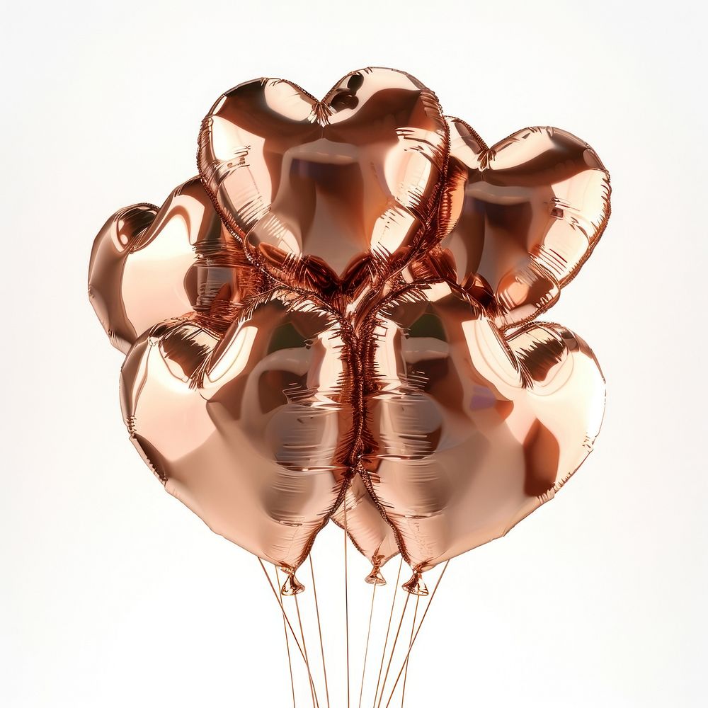 Copper heart balloons celebration decoration animal.