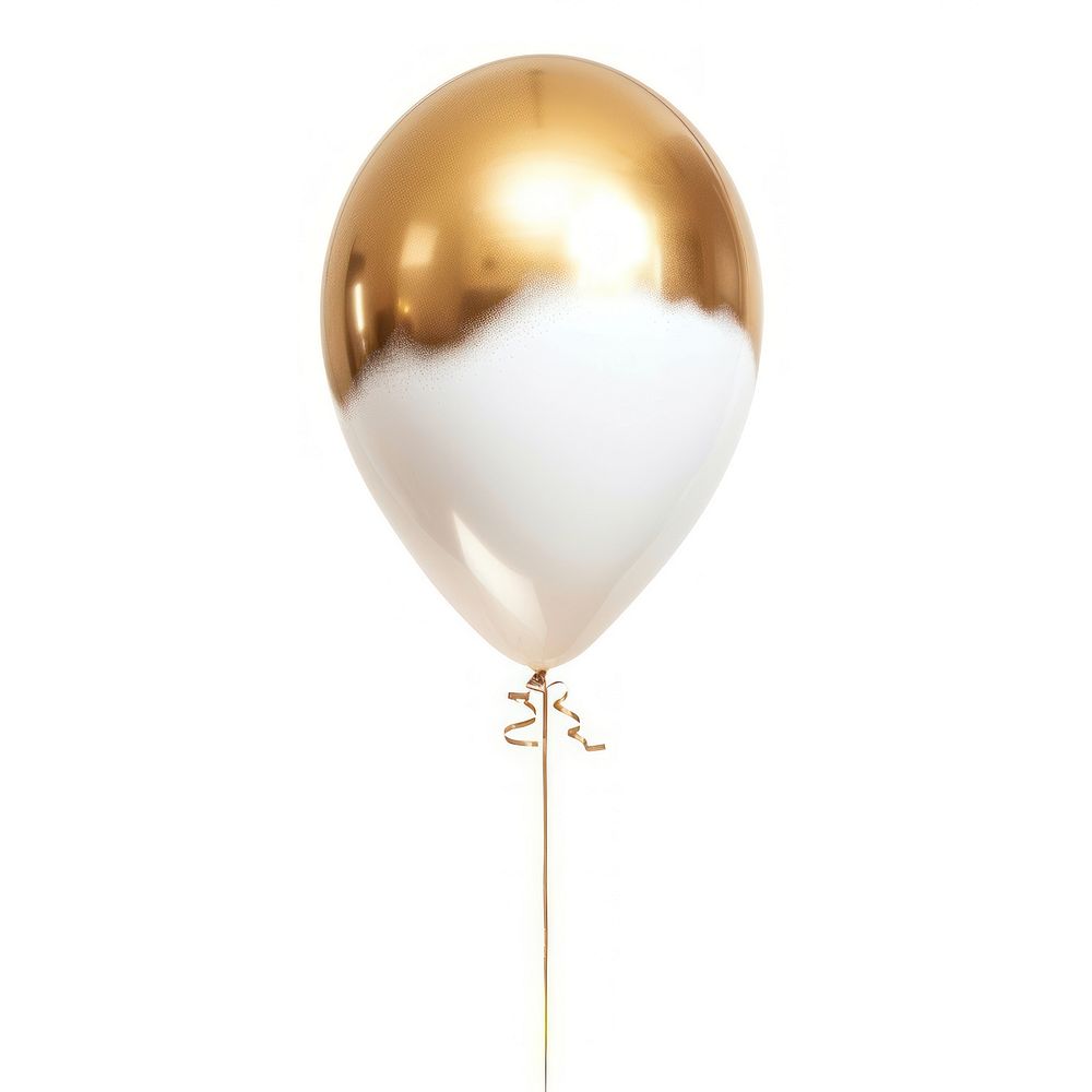 White and golden balloon white background celebration anniversary.