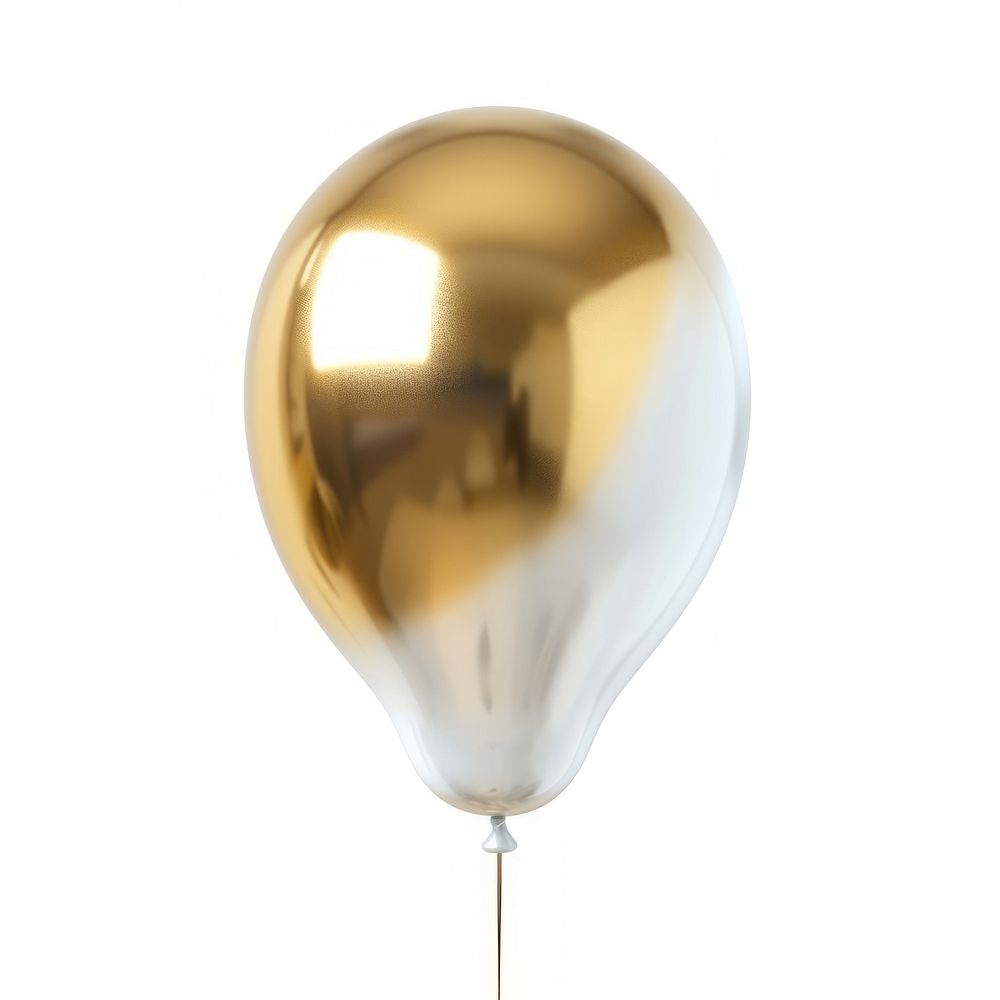 White and golden balloon white background celebration accessories.