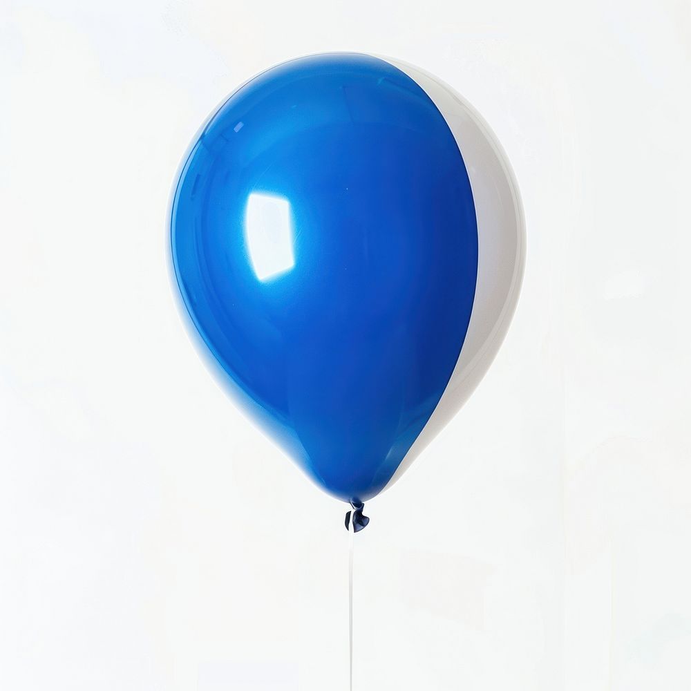Blue and white balloon anniversary celebration decoration.