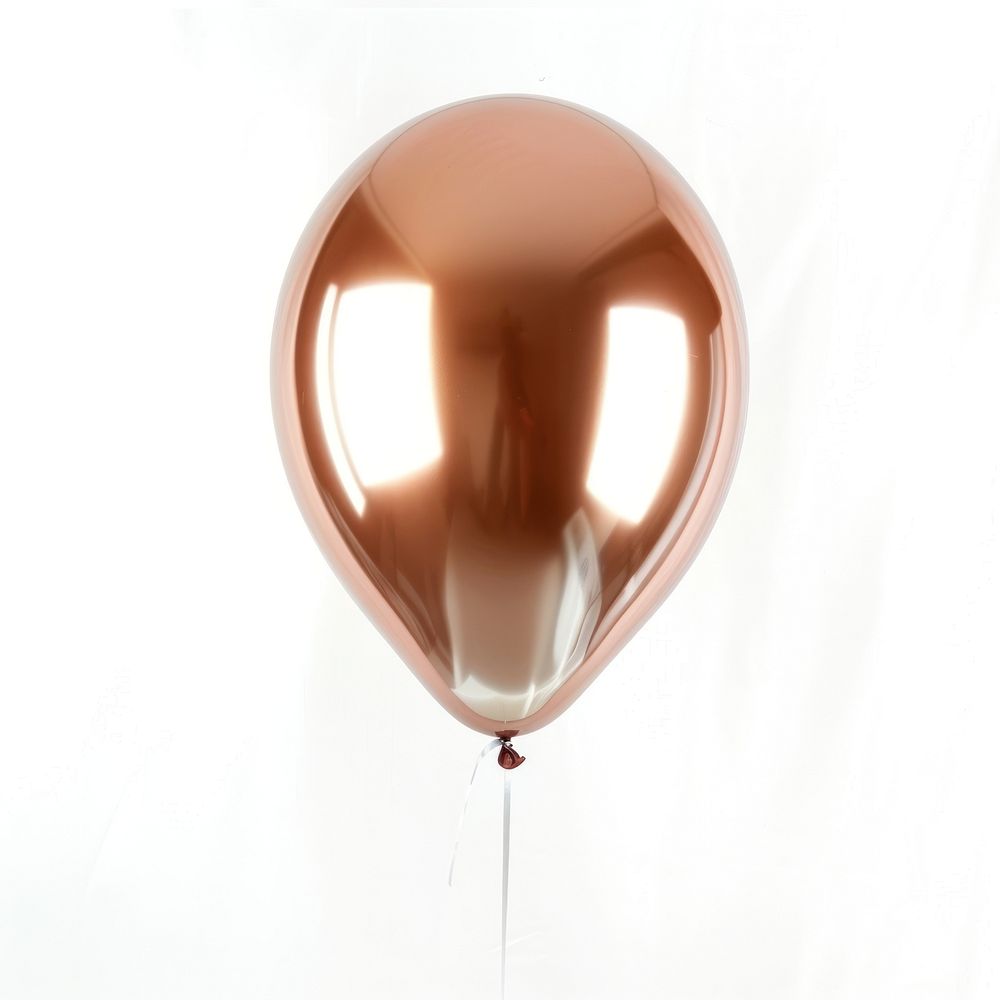 Copper and white balloon white background celebration helium.