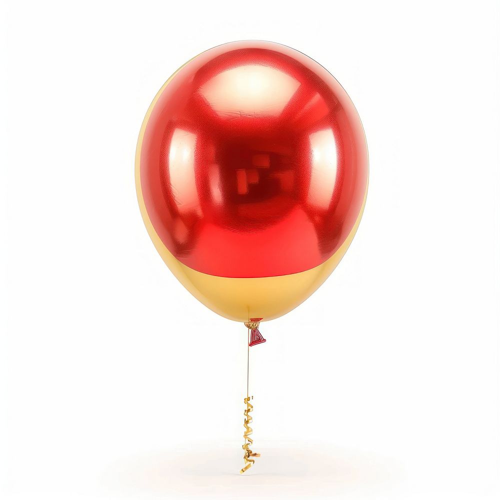 Golden and red balloon white background celebration anniversary.