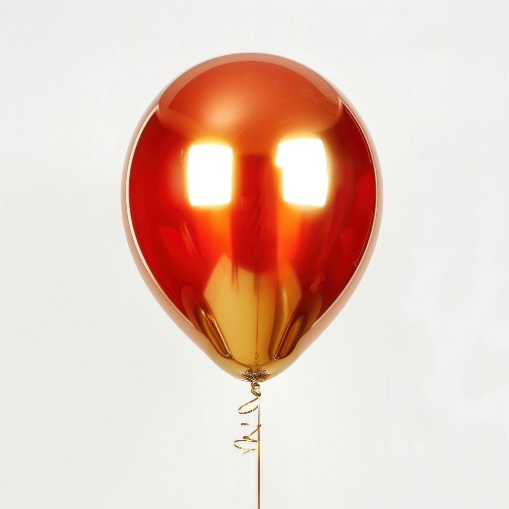 Golden and red balloon celebration anniversary decoration.
