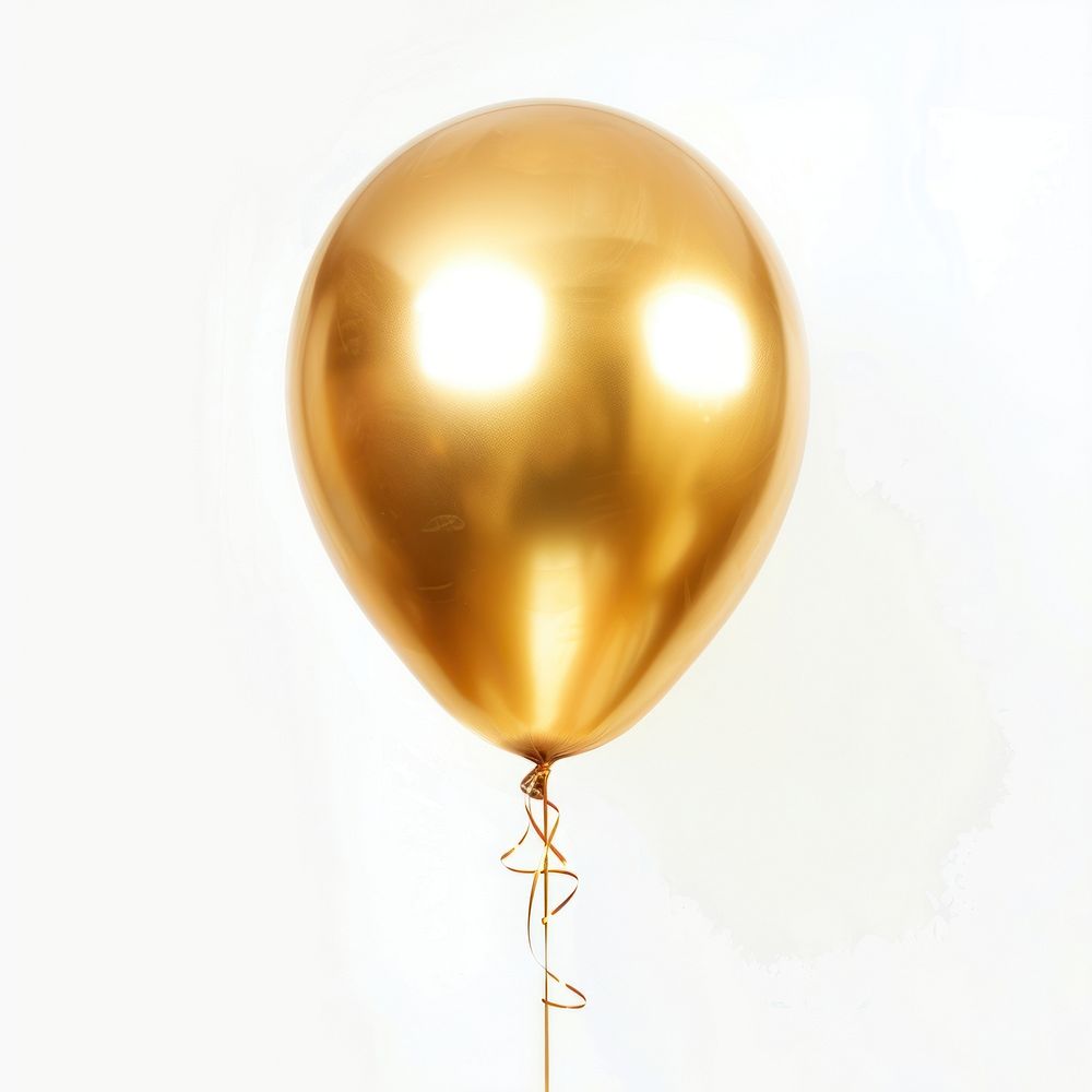Golden balloon white background celebration anniversary.
