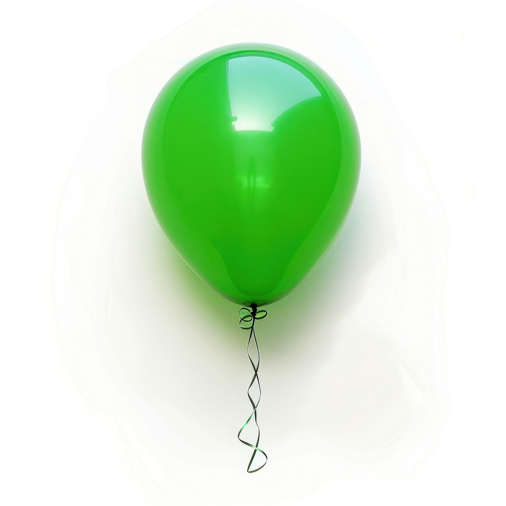 Green balloon white background anniversary celebration.