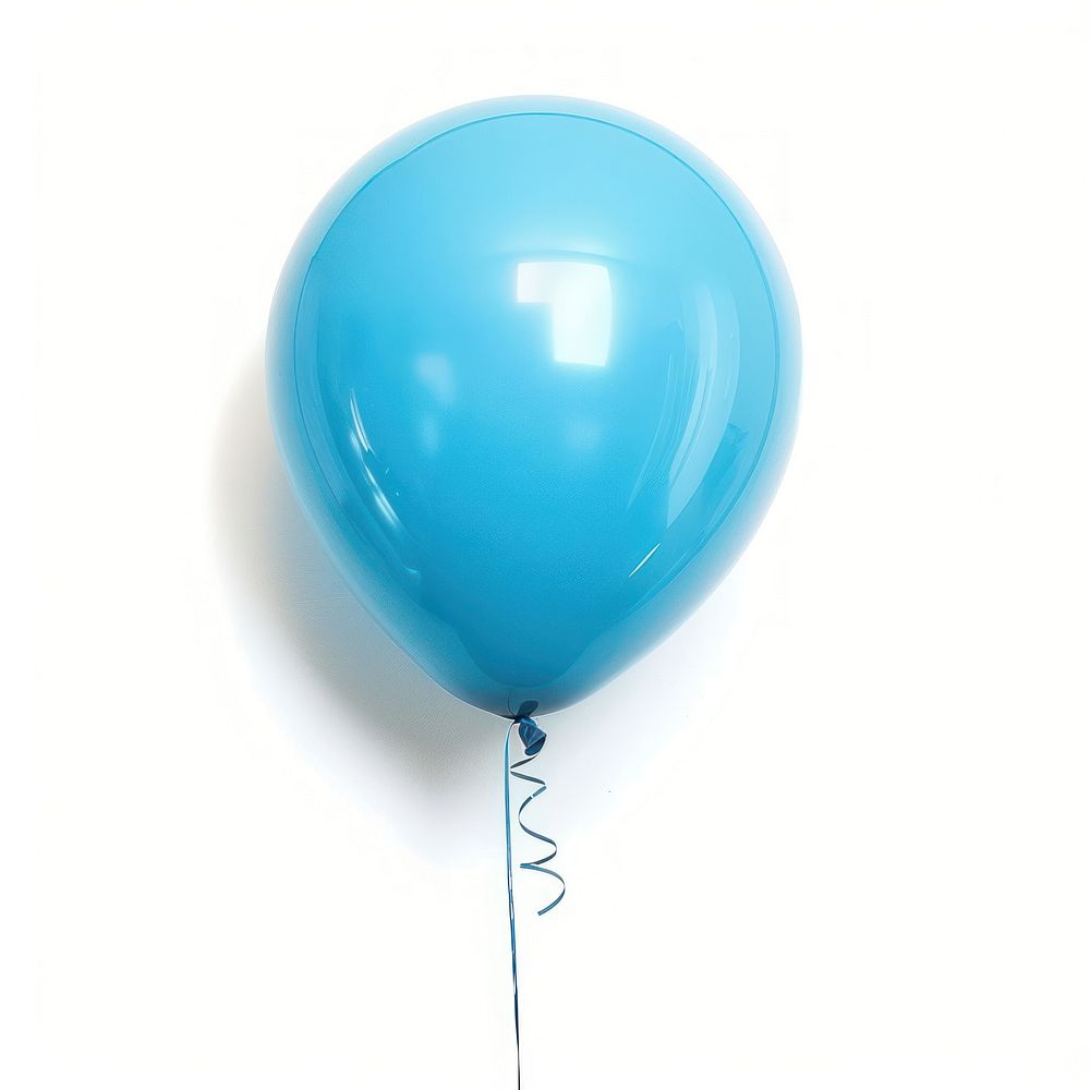 Light blue balloon white background anniversary celebration.