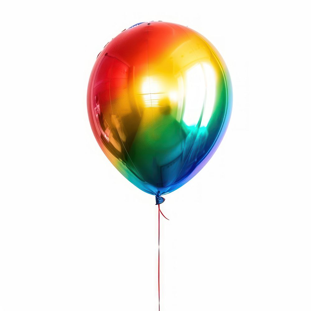 Rainbow balloon white background celebration anniversary.