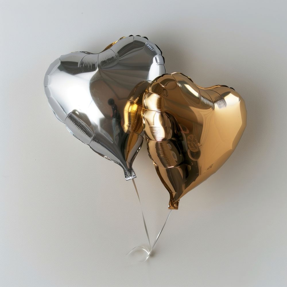 Golden and sliver heart balloons appliance jewelry wealth.
