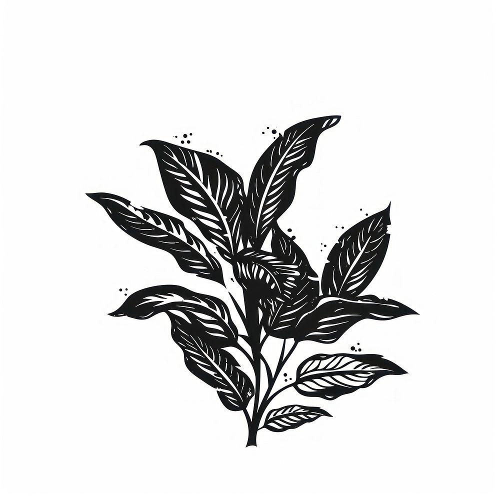 Plant drawing sketch black.
