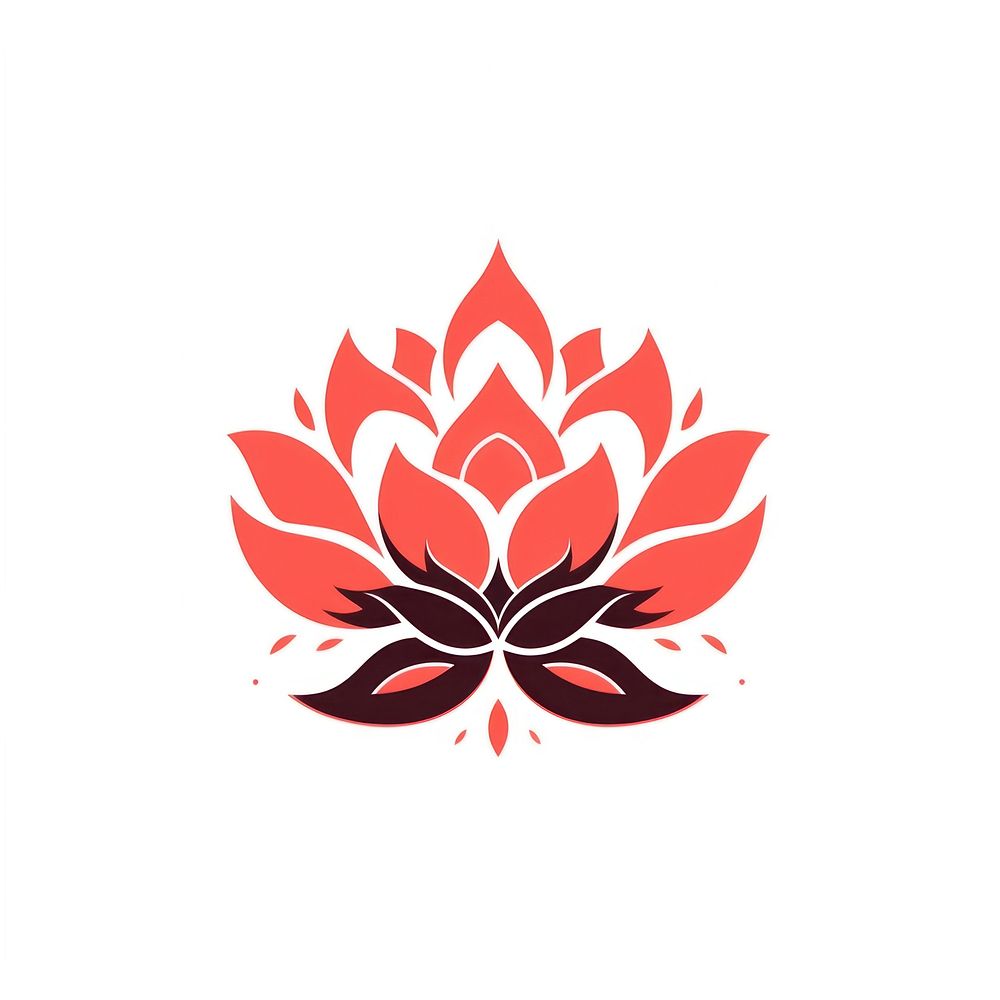 Red lotus pattern flower logo.