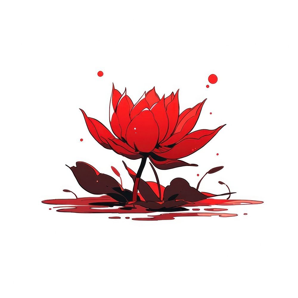 Red lotus flower petal plant.