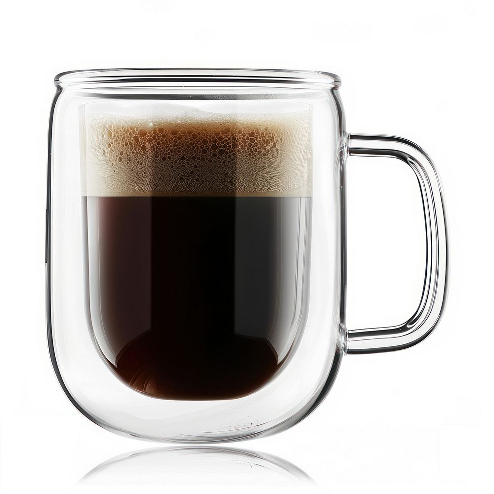 Espresso coffee glass mug transparent.