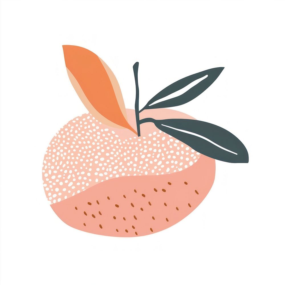 Vector peach impressionism fruit plant food.