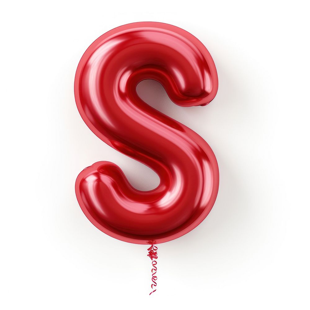 Red S letter balloon number text.