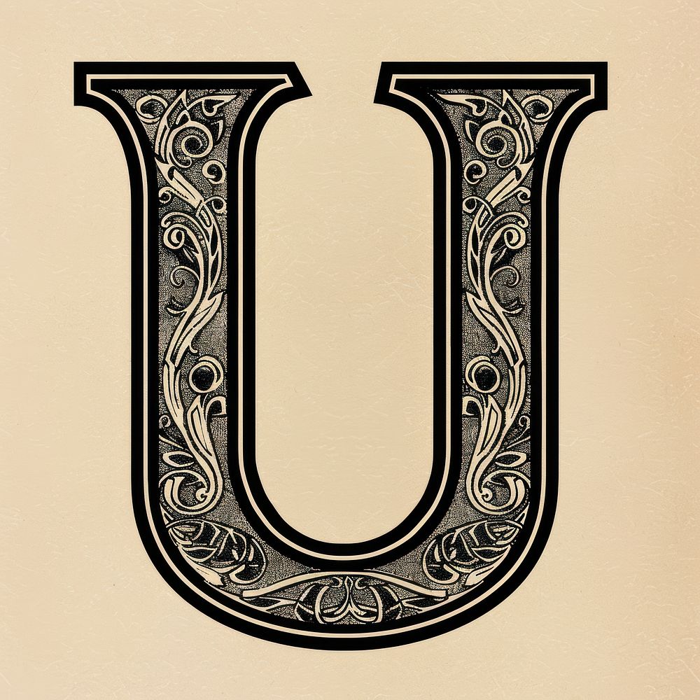 U letter alphabet horseshoe symbol number.