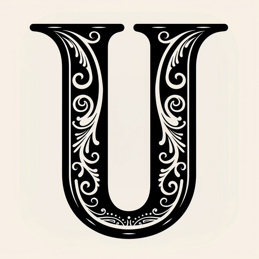 U letter alphabet art pottery vase.