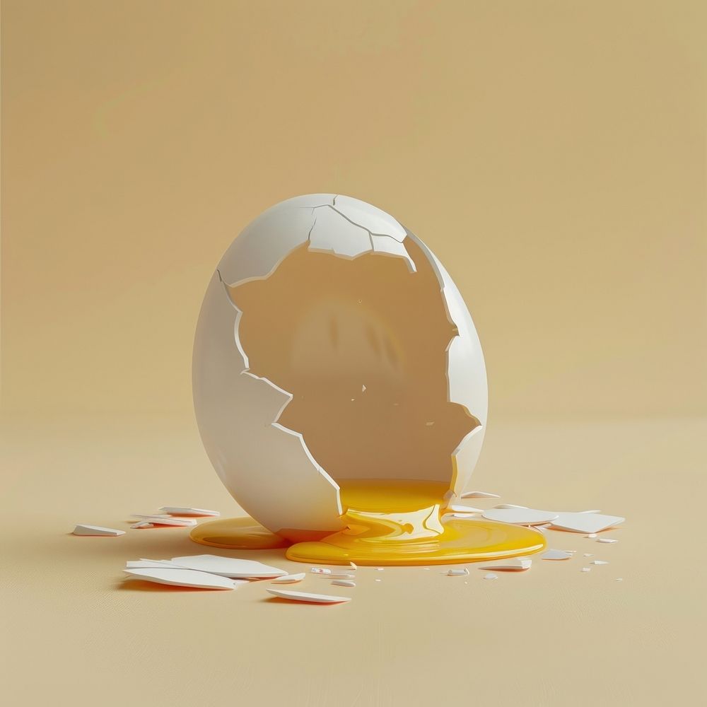 Broken egg helmet food.