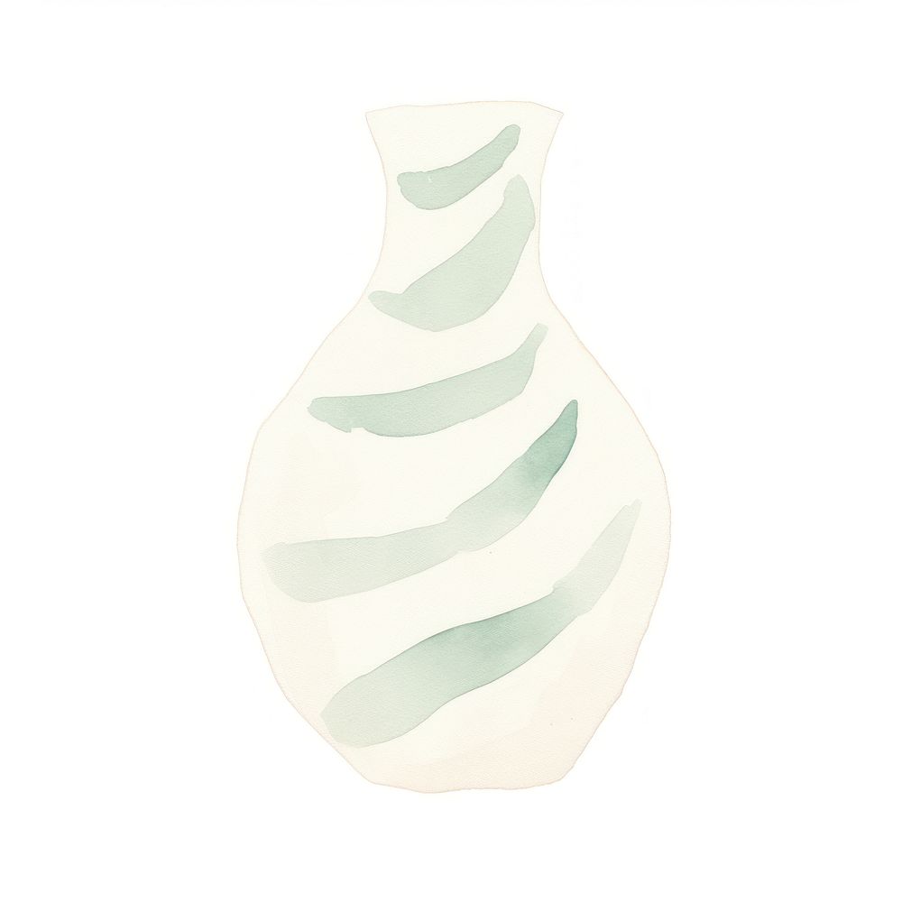 Watercolor abstract flower vase porcelain pottery art.