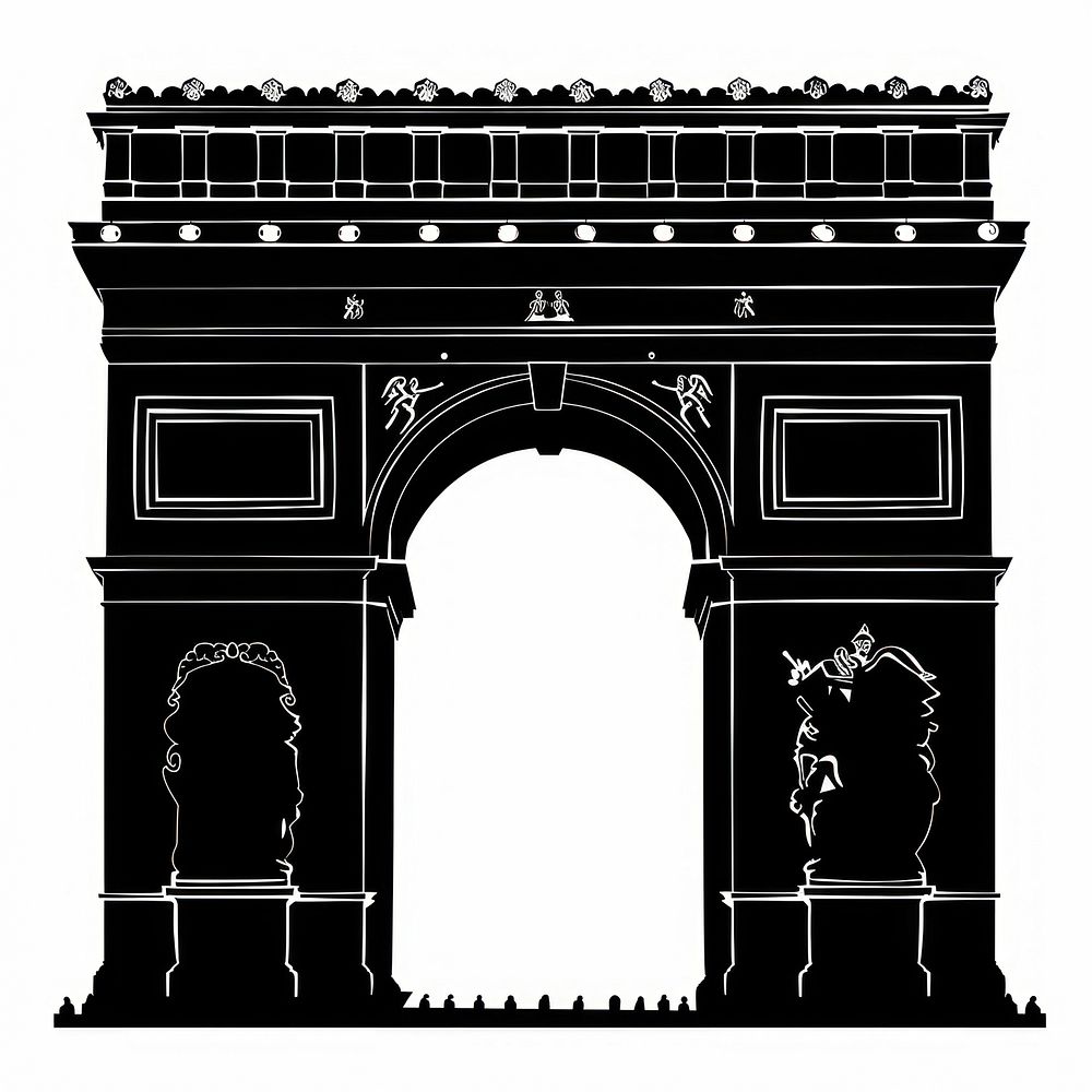 Arc de Triomphe silhouette clip art architecture letterbox mailbox.