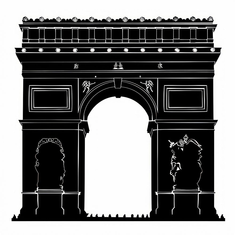 Arc de Triomphe silhouette clip | Free Photo Illustration - rawpixel