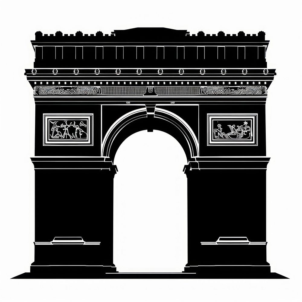 Arc de Triomphe silhouette clip art architecture letterbox mailbox.