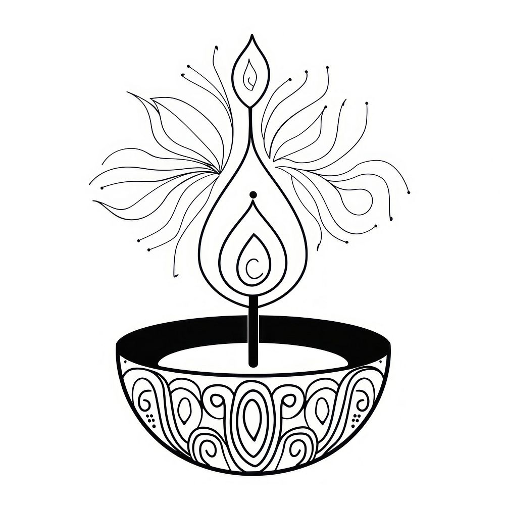 Diwali illustrated chandelier drawing.