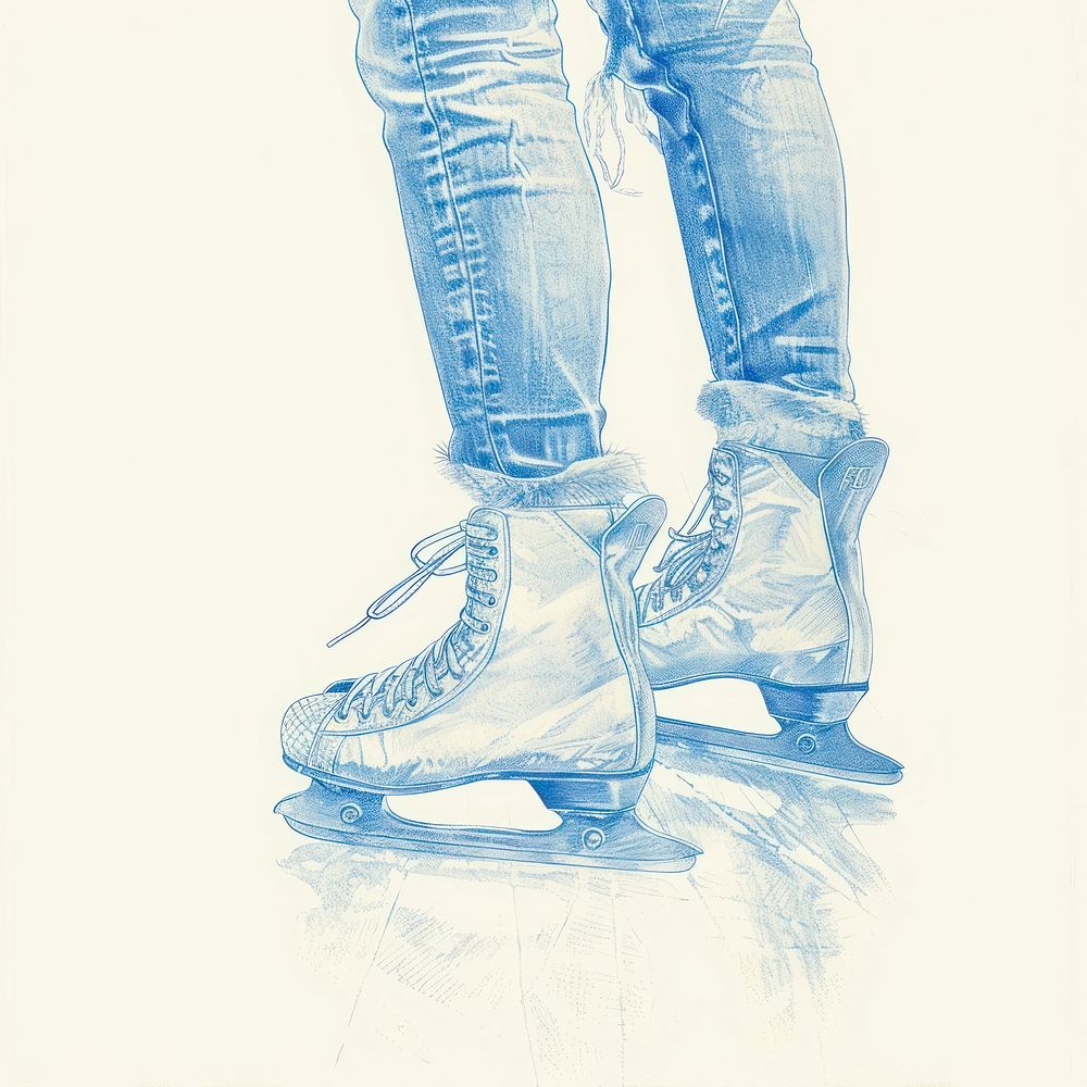 Ice skating illustrated clothing footwear.