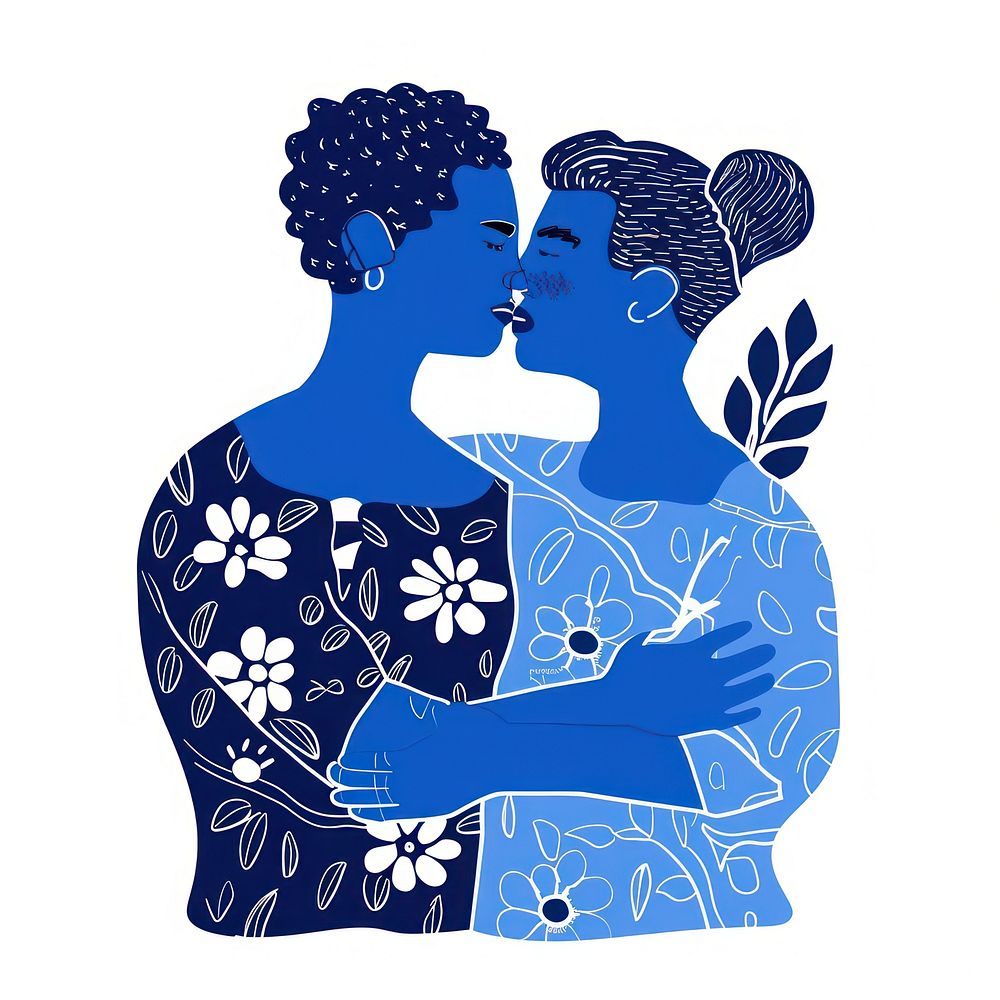 LGBTQ couple illustrated drawing sketch.