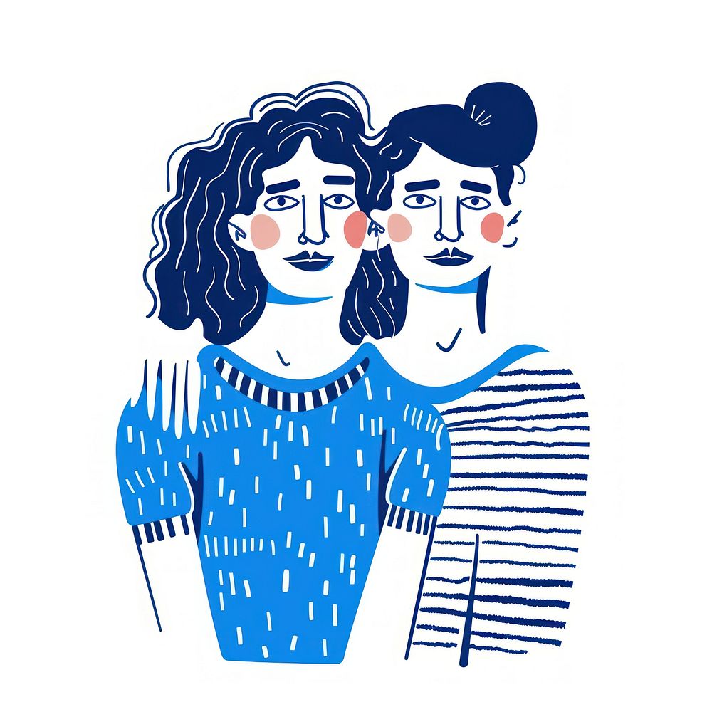 LGBTQ couple illustrated performer drawing.