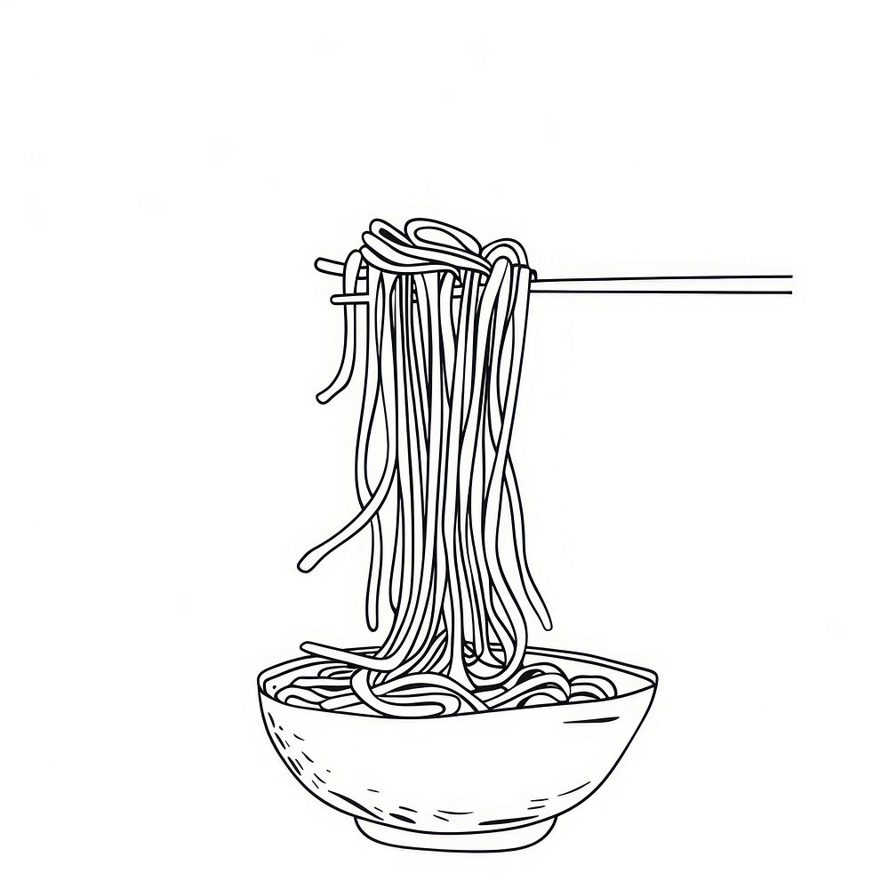 Pasta illustrated drawing cutlery.
