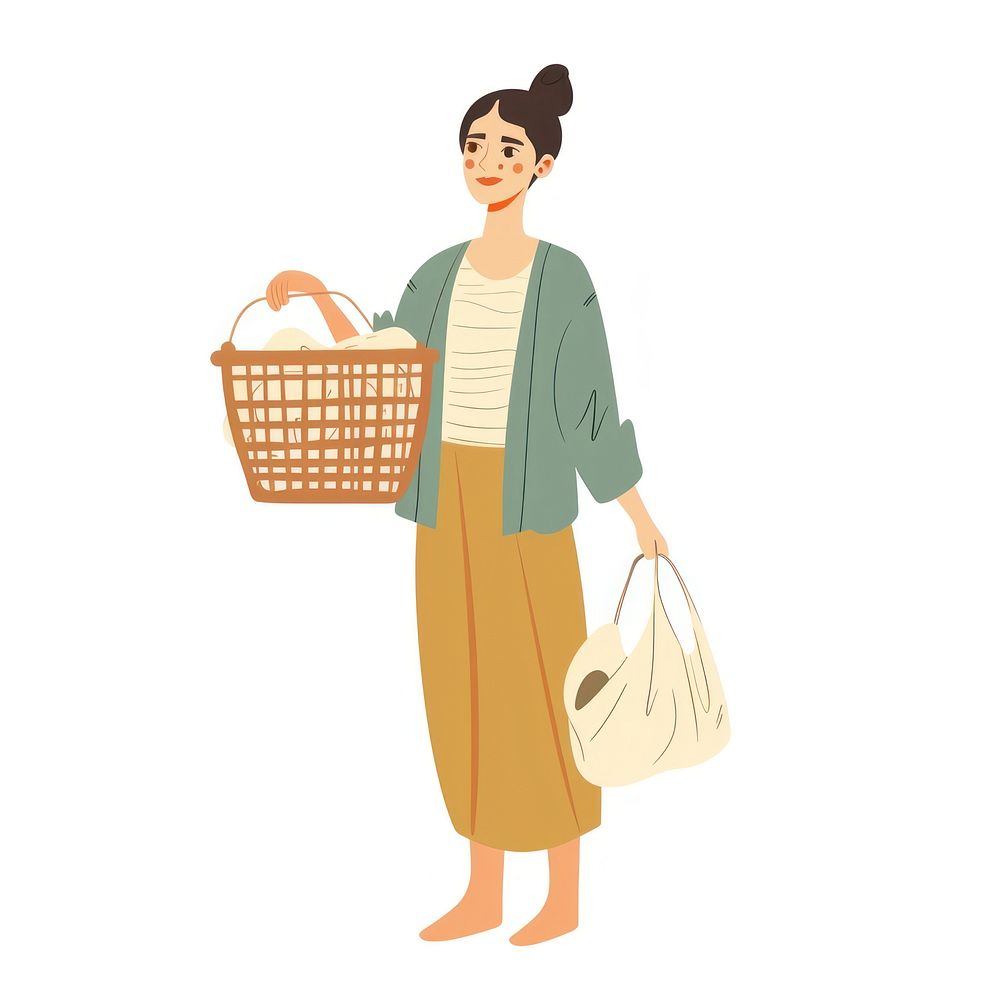 Woman holding laundry basket accessories accessory shopping.
