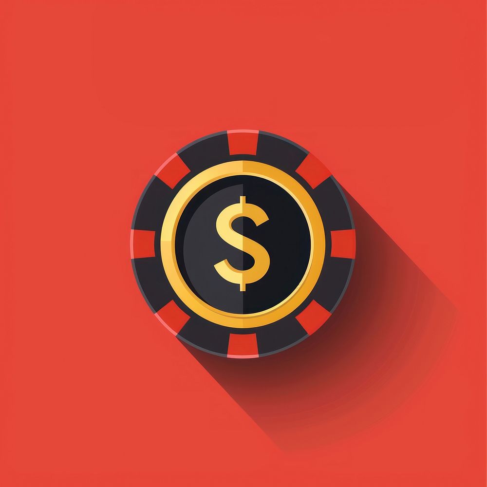 Casino coin symbol emblem logo.