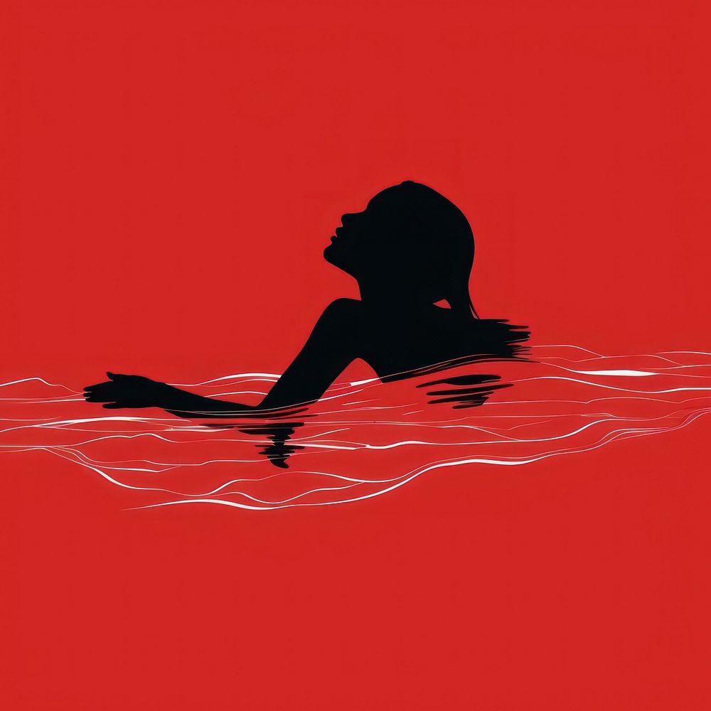 A woman swimming silhouette female person.