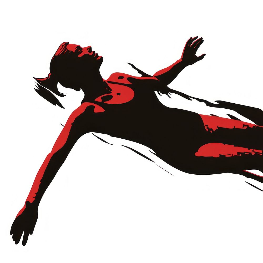 A woman swimming silhouette recreation dancing.