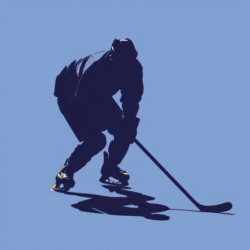 Ice hockey silhouette clothing skating.