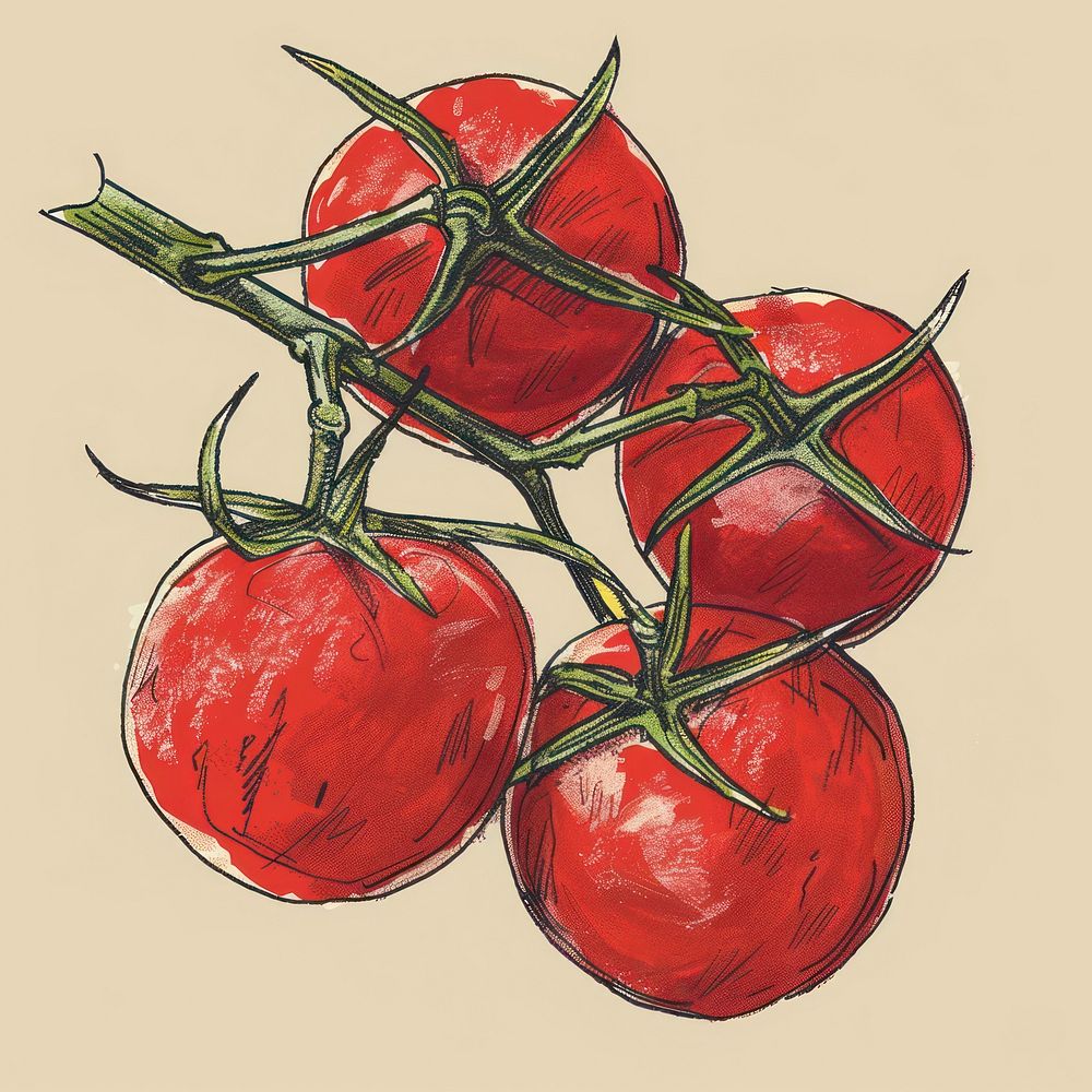 Tomatoes on vine art vegetable dynamite.