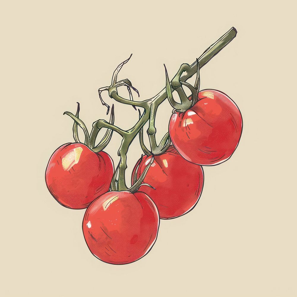 Tomatoes on vine vegetable produce plant.