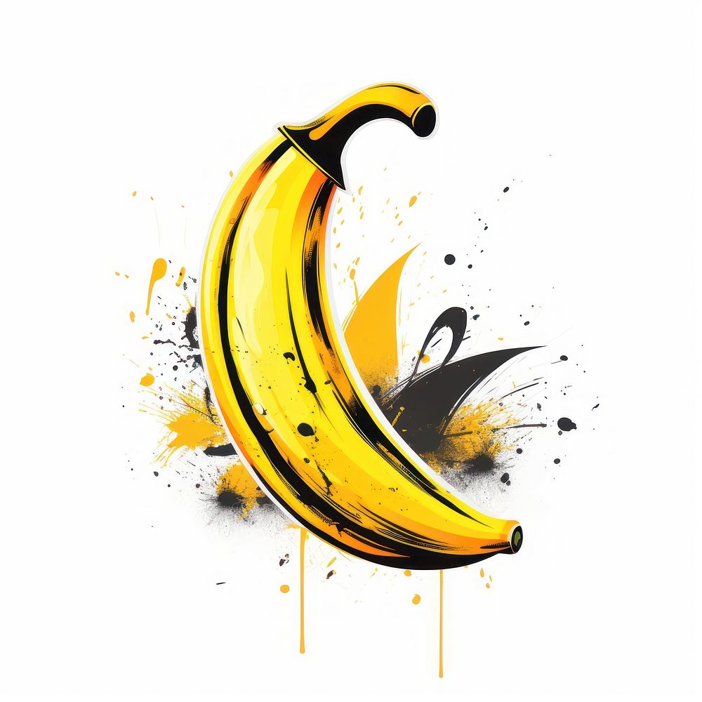 Graffiti banana fruit freshness cartoon.