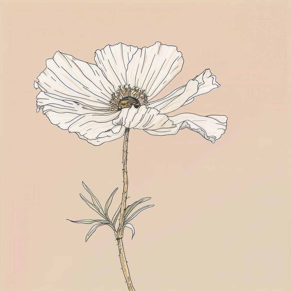 White flower illustrated asteraceae blossom.