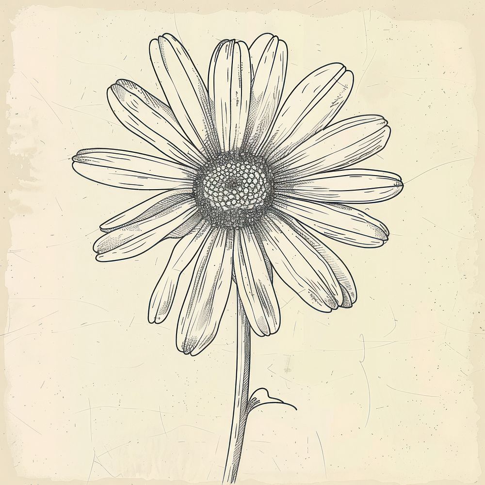 Daisy illustrated asteraceae blossom.
