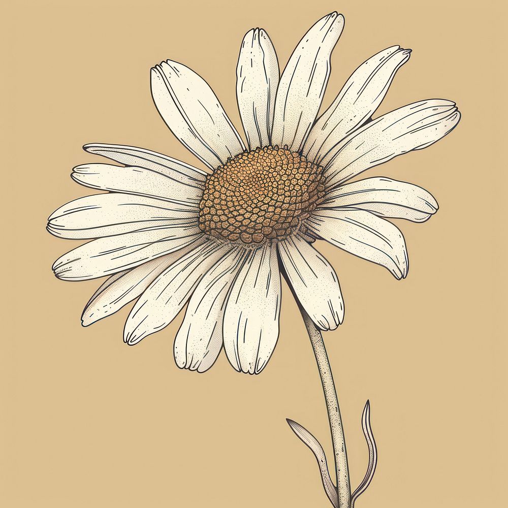 Daisy illustrated asteraceae sunflower.