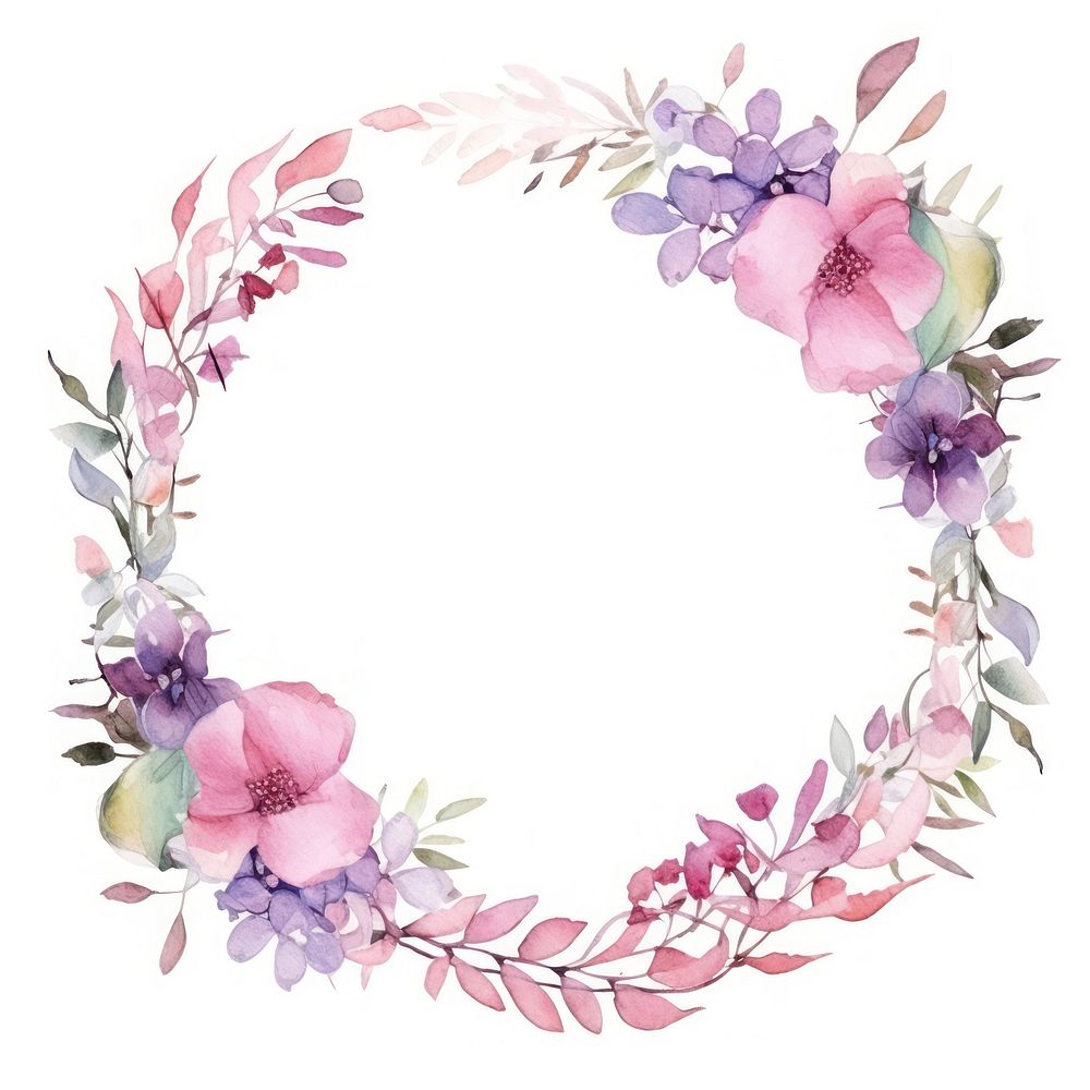 Floral frame pattern flower circle.