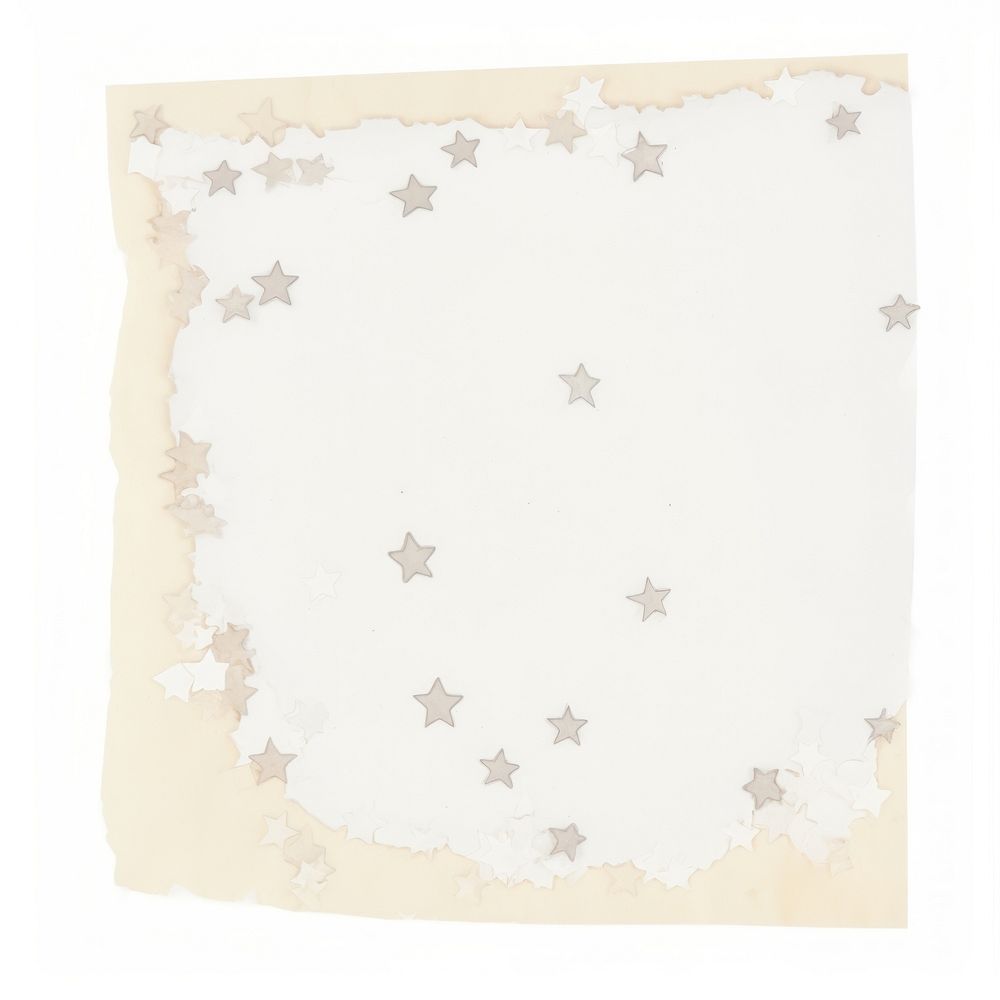Tiny stars ripped paper text confetti page.