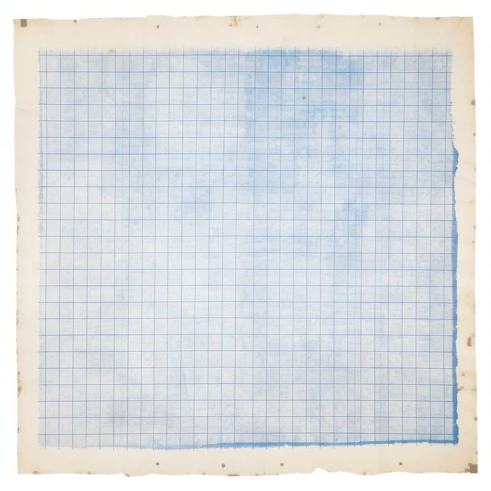 Blue grid ripped paper texture linen page.