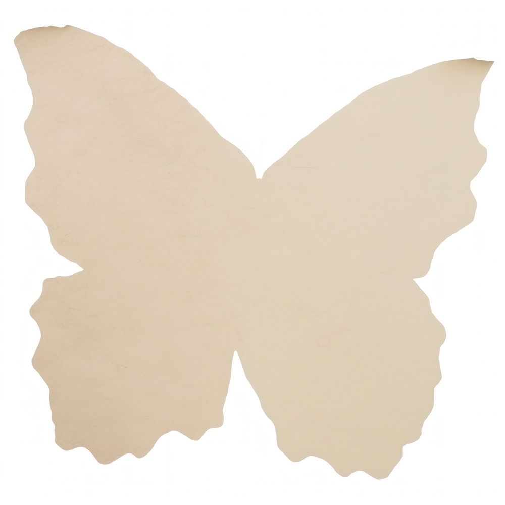 Butterfly shape ripped paper plant leaf rug.