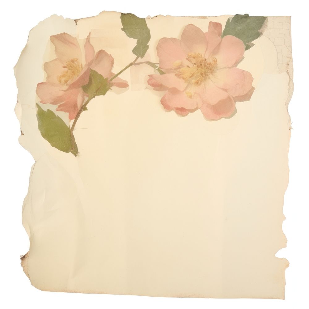 Flower ripped paper text envelope blossom.